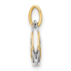 14K Gold with White Rhodium Polished Celtic Pendant