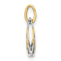 14K Gold with White Rhodium Polished Celtic Pendant