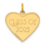 14k Polished Class of 2025 Heart Charm
