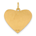 14k Polished Class of 2026 Heart Charm