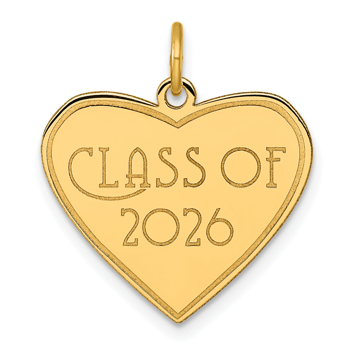 14k Polished Class of 2026 Heart Charm Main image