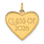 14k Polished Class of 2026 Heart Charm