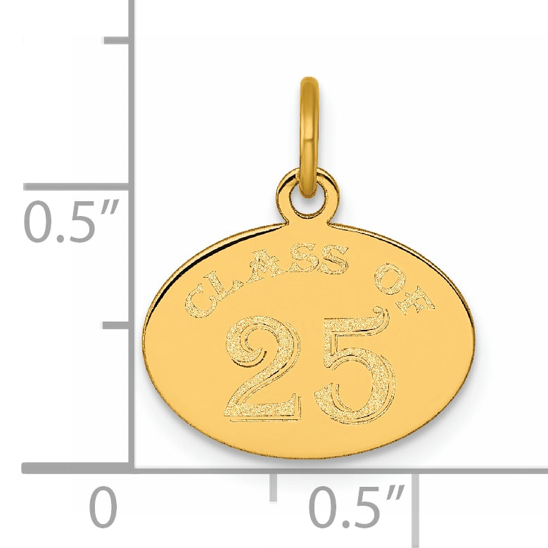 14k Polished Oval CLASS OF 2025 Charm