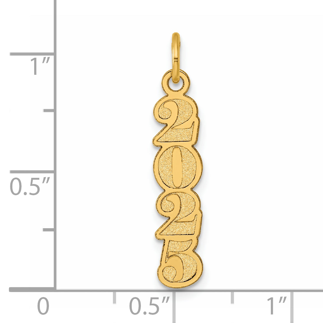 14K Polished and Satin Vertical 2025 Charm