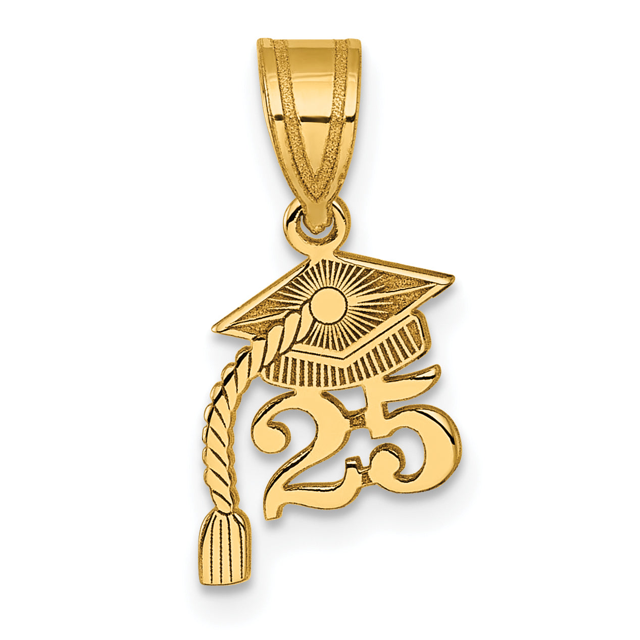 14K Graduation Cap 25 w/ Dangling Tassle Charm Main image