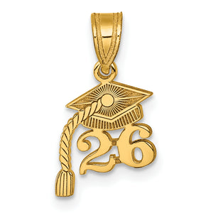 Graduation Cap Charm with Tassel in 14K Yellow Gold - Sophia Jewelers