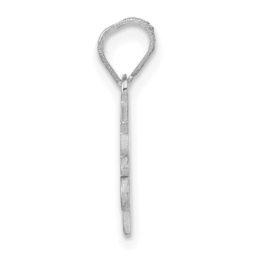 14K White Gold Graduation Cap 26 w/ Dangling Tassel Charm
