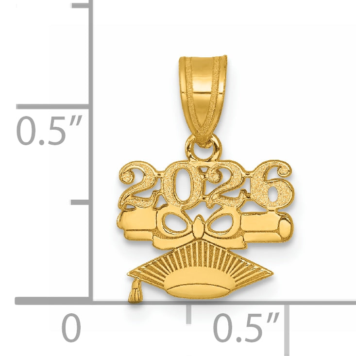 14K Graduation Cap and Diploma 2026 Charm