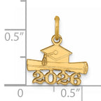 14K 2026 Graduation Cap and Diploma Charm