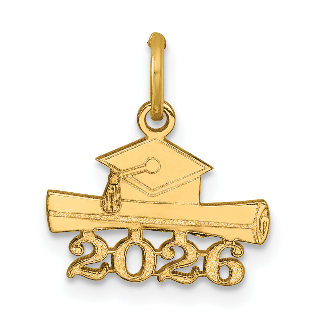 14K 2026 Graduation Cap and Diploma Charm Main image