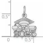 14K White Gold Graduation Cap and Diploma 2025 Charm