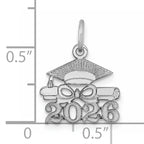 14K White Gold Graduation Cap and Diploma 2026 Charm
