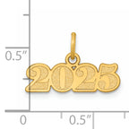 14k Polished and Satin Horizontal 2025 Charm