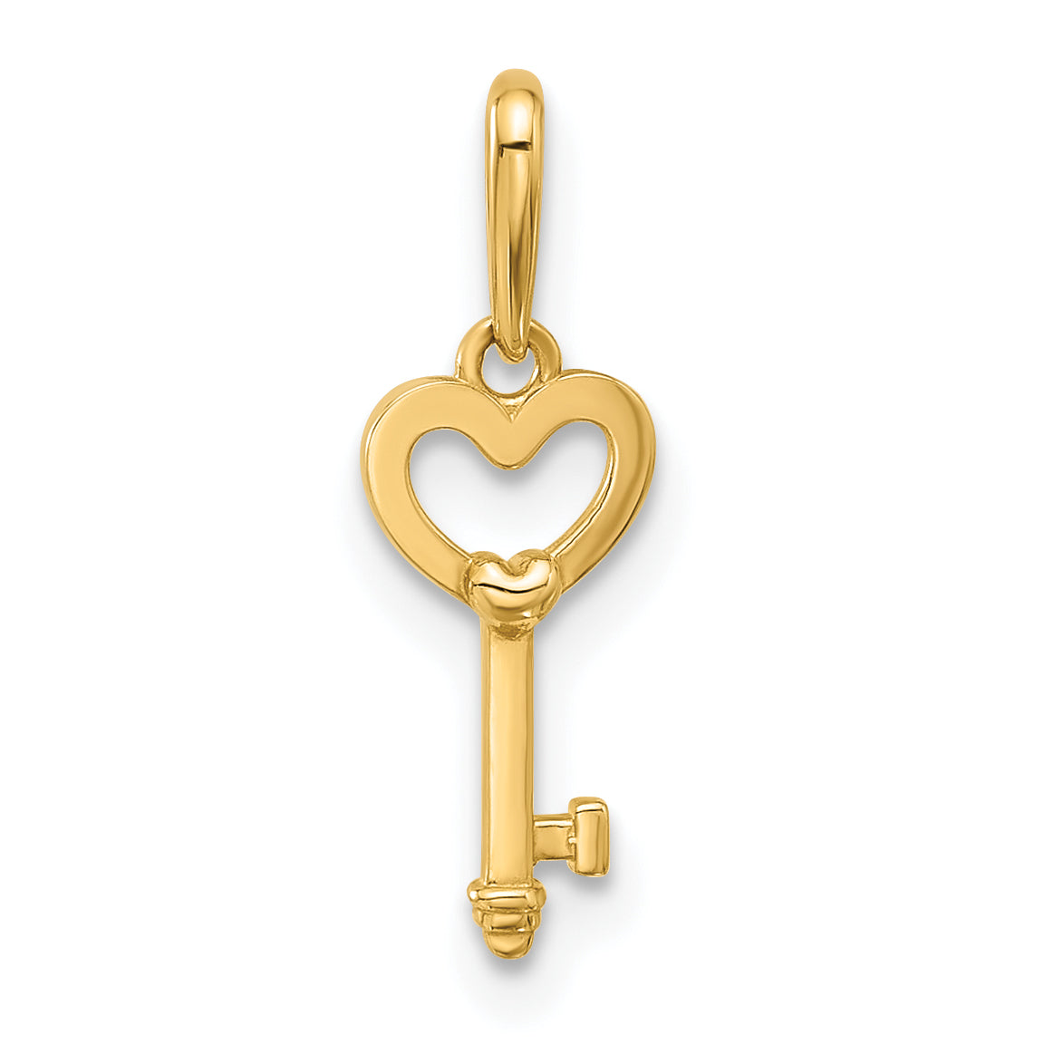 14k Polished Heart Key Pendant Main image