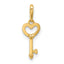 14k Polished Heart Key Pendant