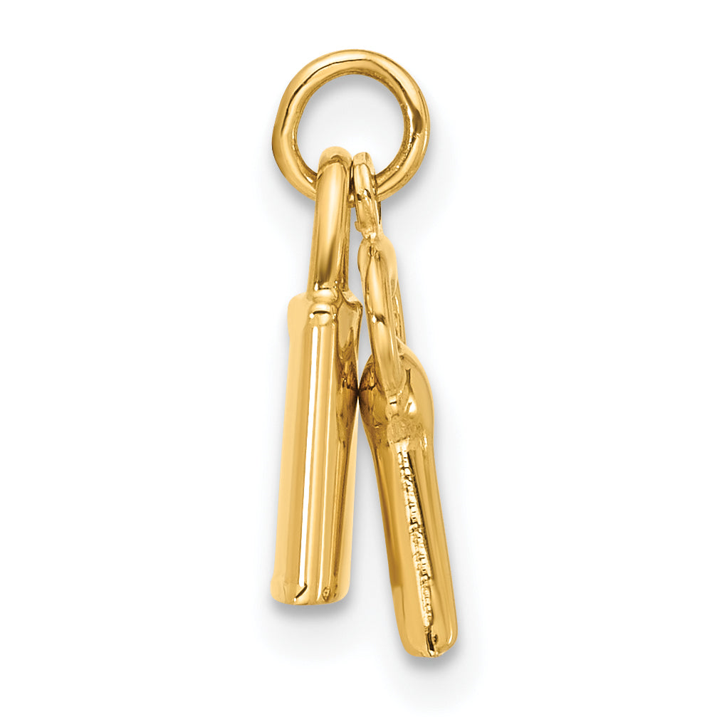 14K Polished Lock and Key Pendant Secondary image
