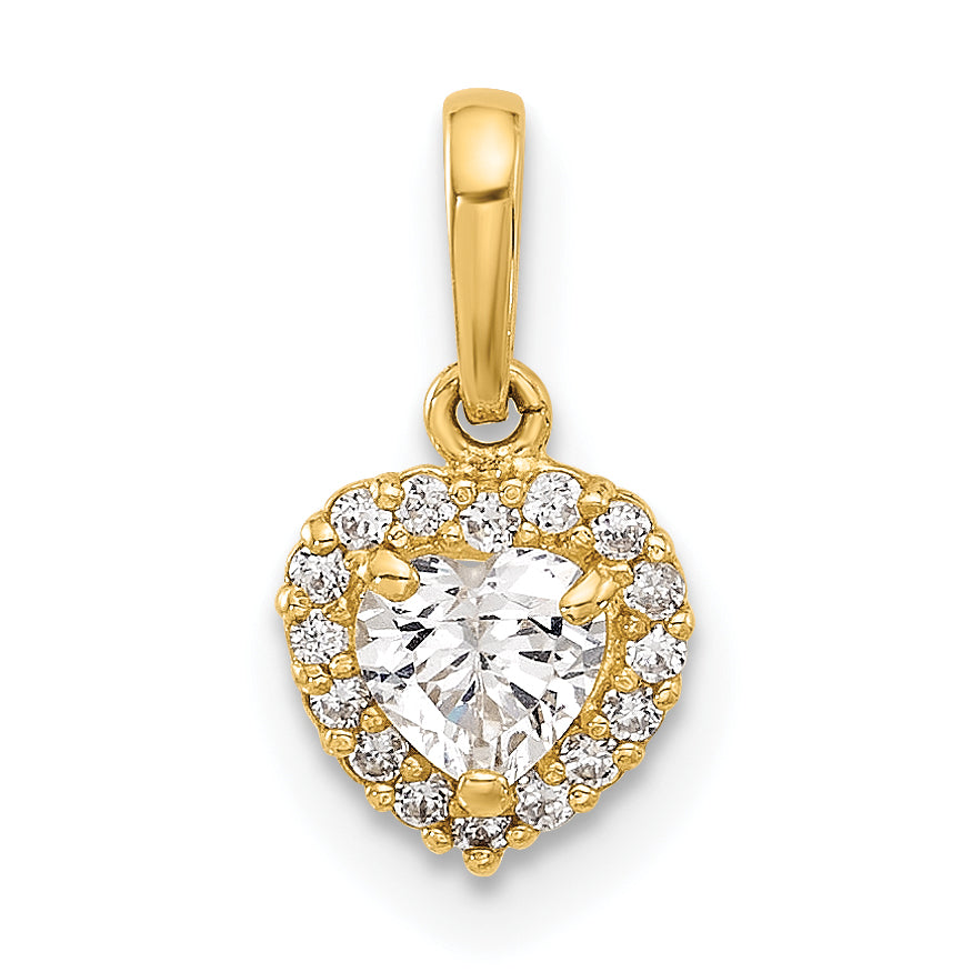 14K CZ Heart Pendant Main image
