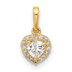 14K CZ Heart Pendant