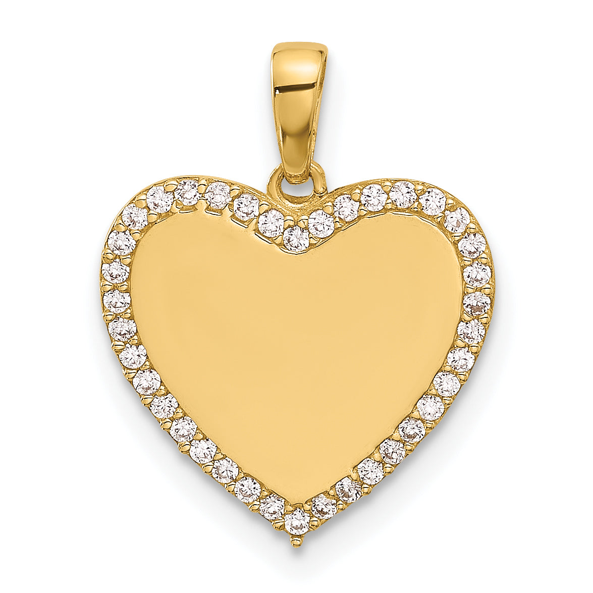 14k Polished CZ Heart Pendant Main image
