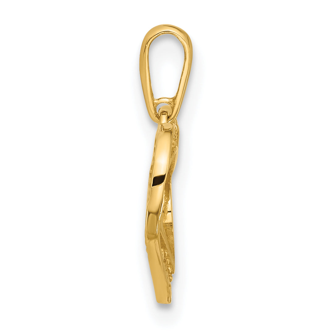 14k Polished CZ Heart Pendant Secondary image
