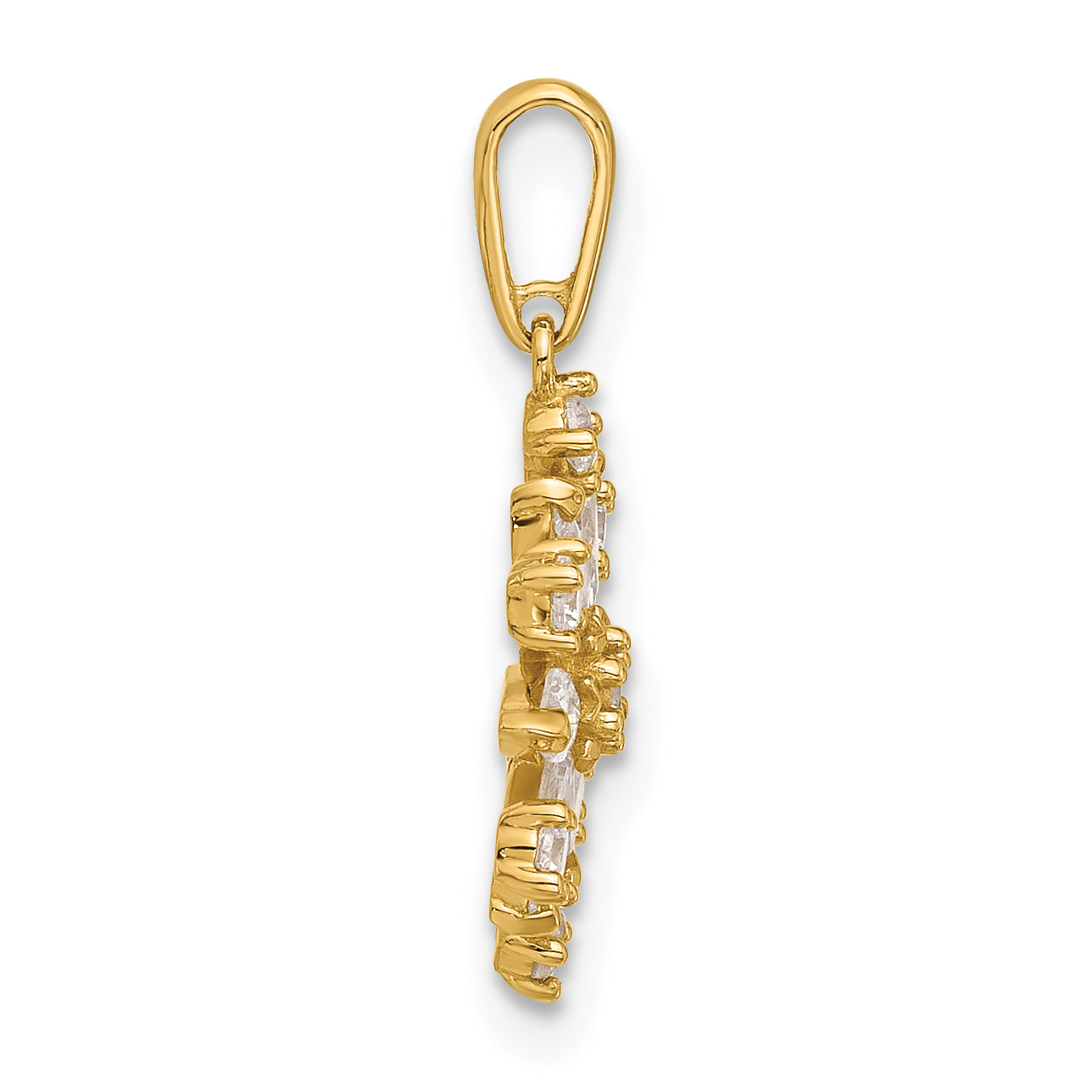 14k Polished CZ Snowflake Pendant Secondary image