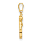 14k Polished CZ Angel Pendant