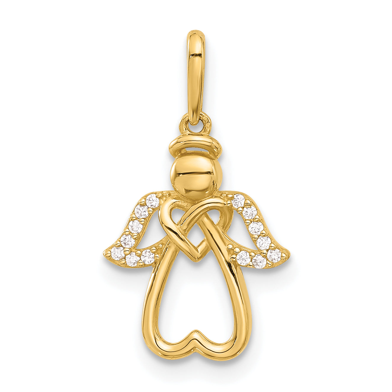 14k Polished CZ Angel Pendant Main image