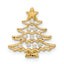 14k Polished CZ Christmas Tree Chain Slide Pendant