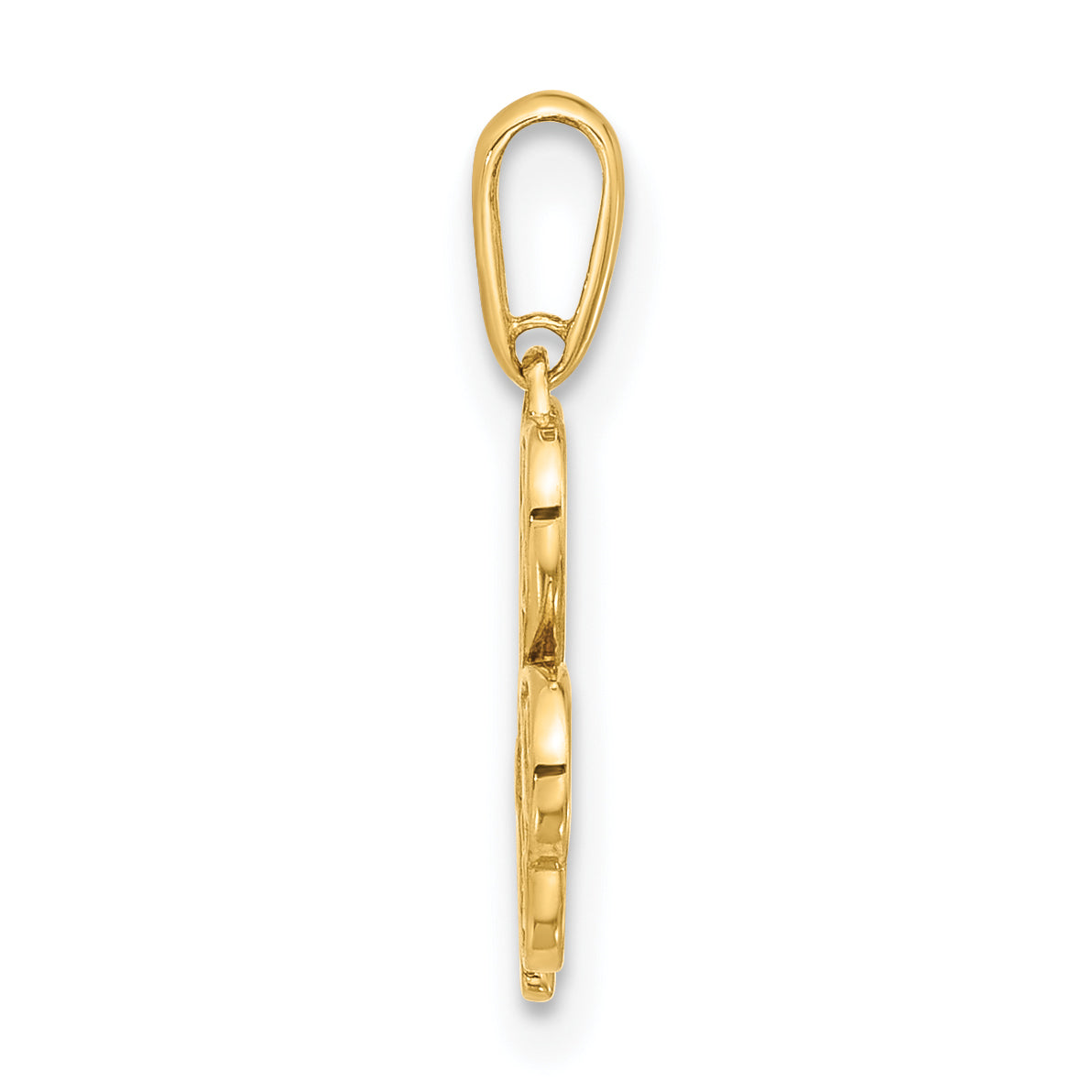 14k Polished Three Leaf Clover Pendant Secondary image