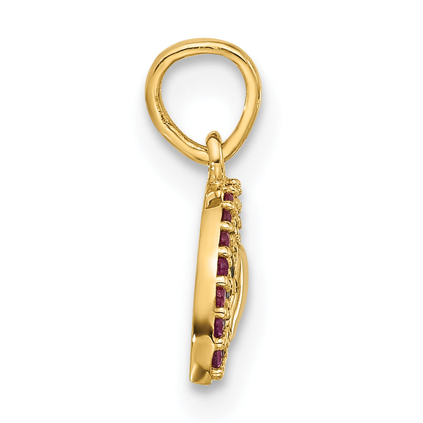 14K Polished Multi-color CZ Rainbow Pendant Secondary image
