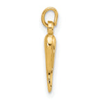 14k Polished Hollow  Italian Horn Pendant