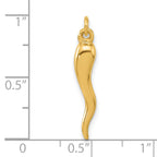 14k Polished Hollow Italian Horn Pendant