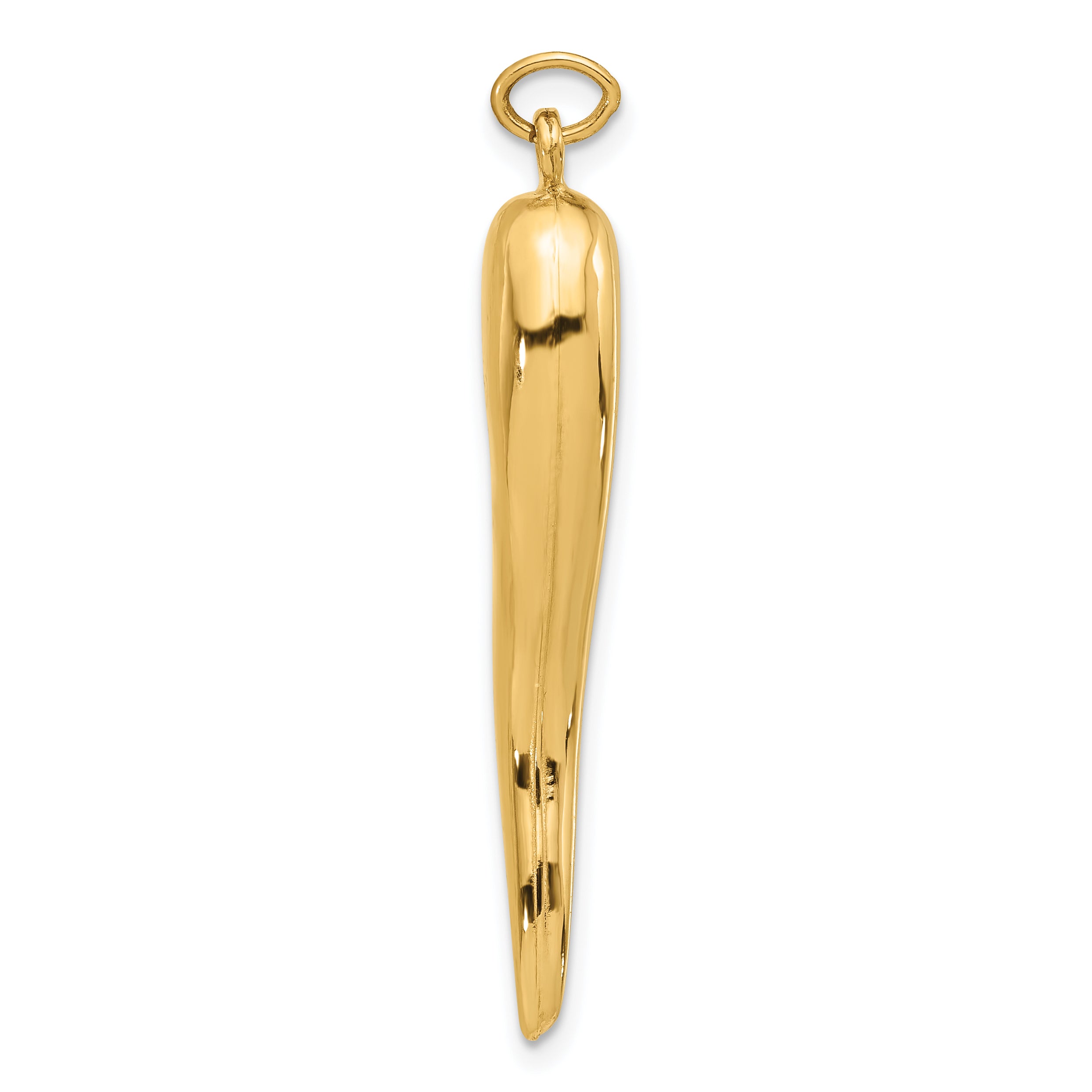 14k Polished Hollow Italian Horn Pendant Secondary image