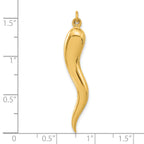 14k Polished Hollow Italian Horn Pendant