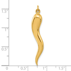 14k Polished Hollow Italian Horn Pendant