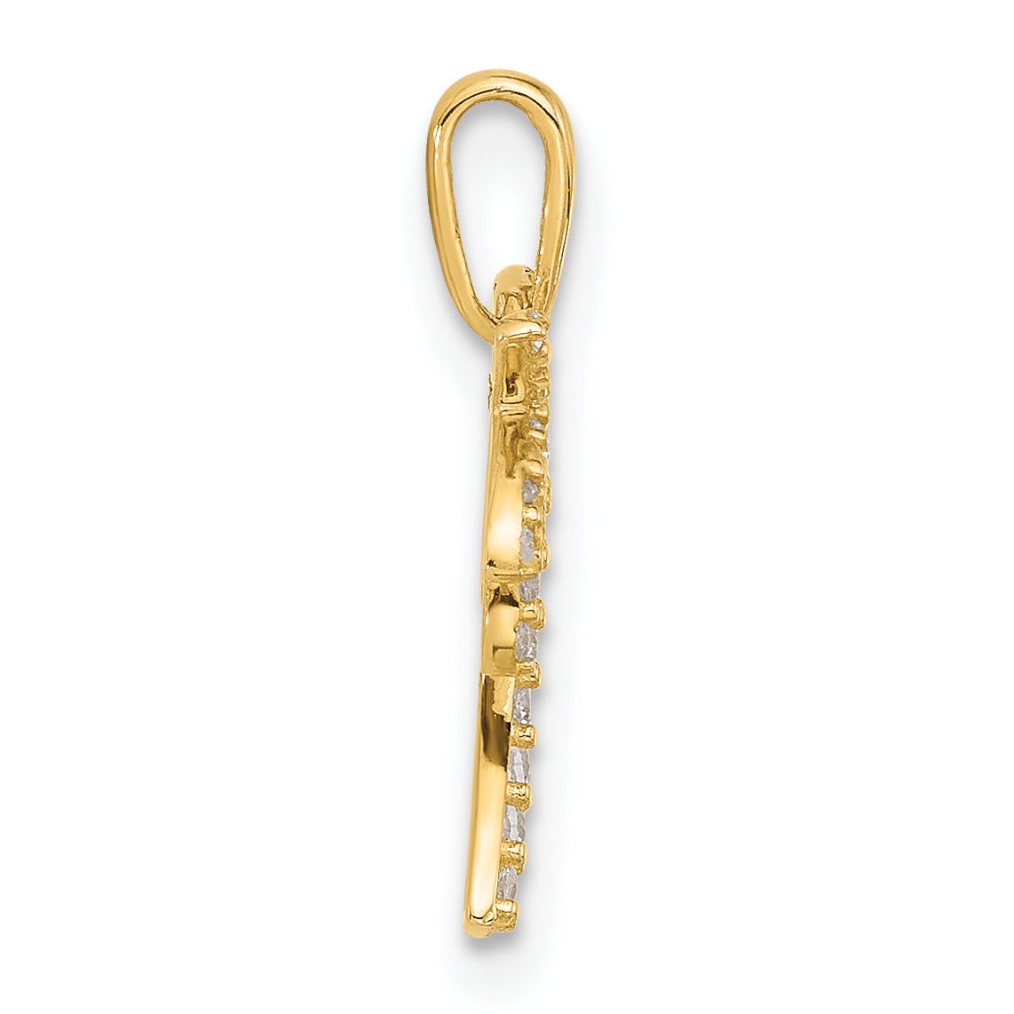 14K Polished CZ Palm Tree Pendant Secondary image