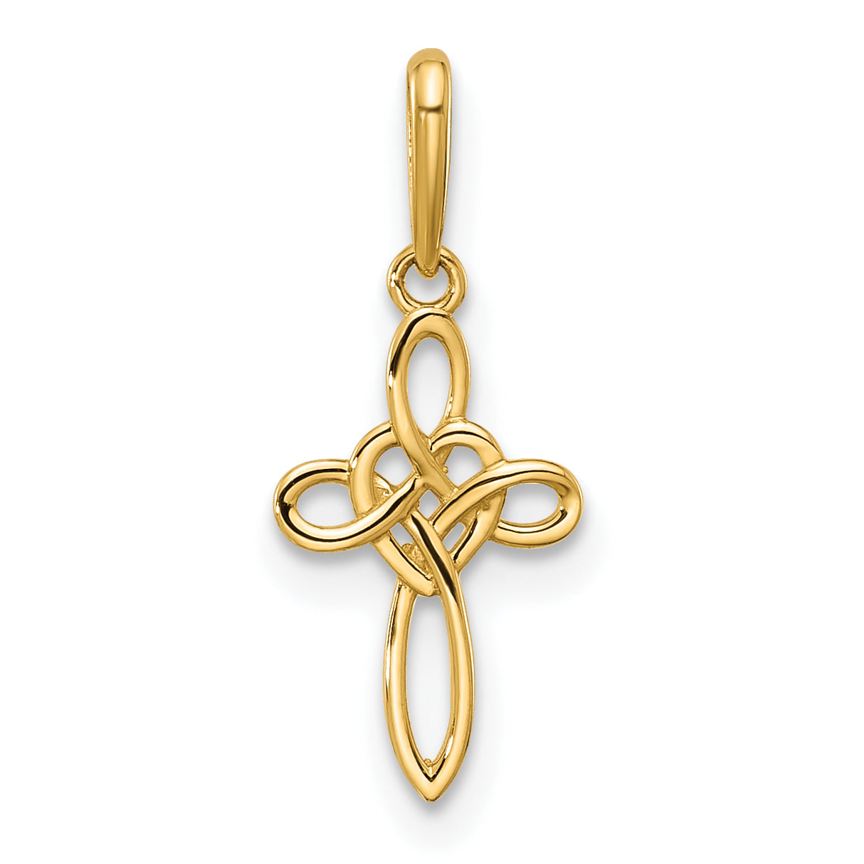 14k Polished Heart Celtic Cross Pendant Main image