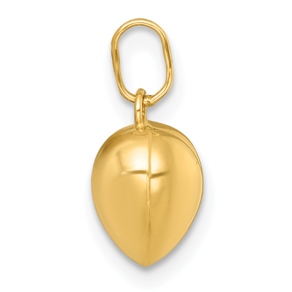 14k Polished 3D Puffed Heart Charm Pendant