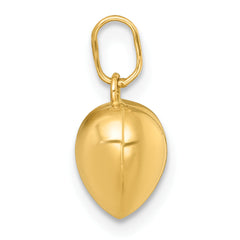 14k Polished 3D Puffed Heart Charm Pendant