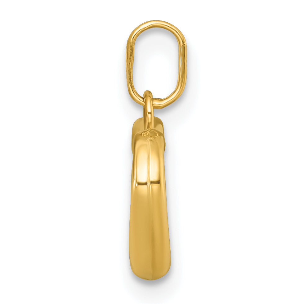 14k Polished Open Heart Charm Pendant Secondary image