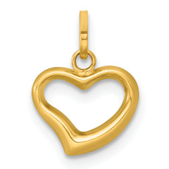14k Polished Open Heart Charm Pendant