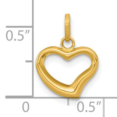 14k Polished Open Heart Charm Pendant