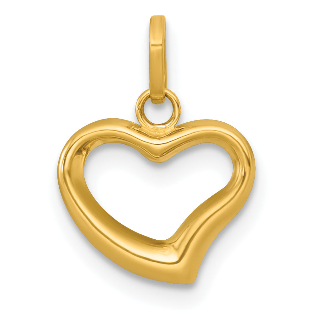 14k Polished Open Heart Charm Pendant Main image