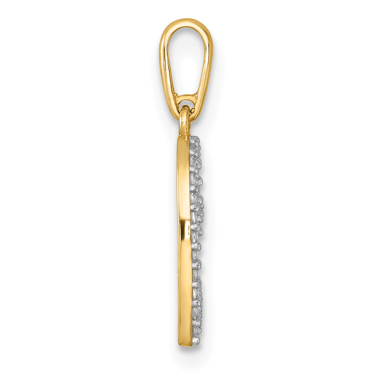 14k Polished CZ Open Heart Charm / Pendant Secondary image