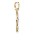 14k Polished CZ Open Heart Charm / Pendant