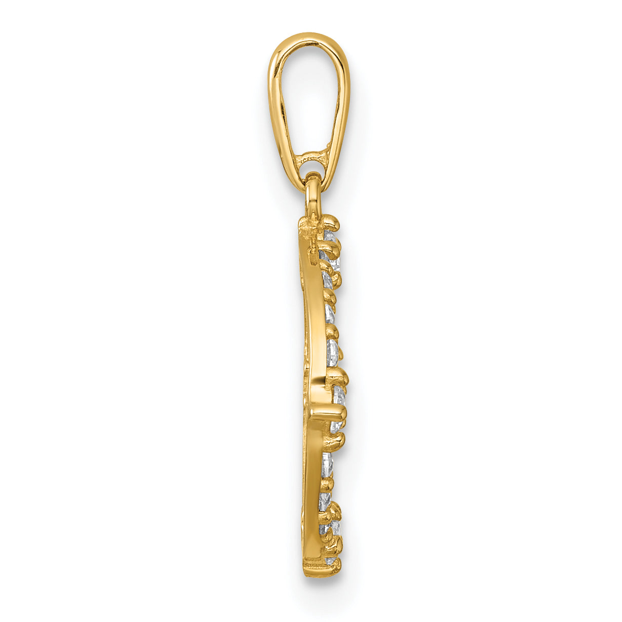 14k Polished CZ Open Circle Pendant Secondary image