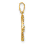 14k Polished CZ Open Circle Pendant