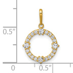 14k Polished CZ Open Circle Pendant