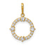 14k Polished CZ Open Circle Pendant