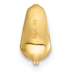 14k Polished CZ Domed Teardrop Chain Slide Pendant